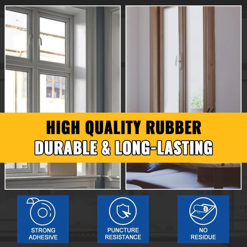 Fita transparente para vedação climática de janela, 2 polegadas x 180 pés (60 jardas) transparente, isolamento e AC