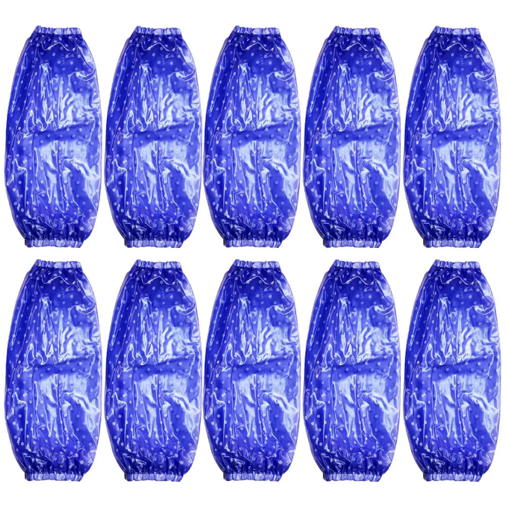 5 個防水スリーブプロテクターキッチン調理クリーニングドットパターン Pvc アームスリーブ軽量弾性女性男性労働用