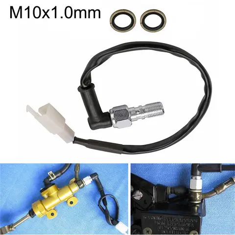 Brake Switch Motorcycle Hydraulic Brake Pressure Light Switch Bolt M10x1.0mm Oil Pipe Brake Tail Light Switch Motorcycle Parts