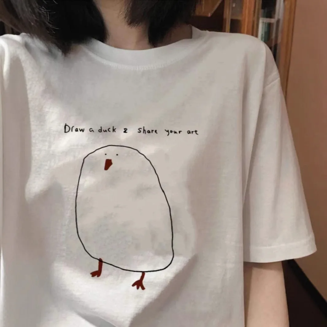 Big-size Retro Chic Hong Kong-style Short-sleeved T-shirt for Women Featuring An Instagram-friendly Summer Oversized Design Men