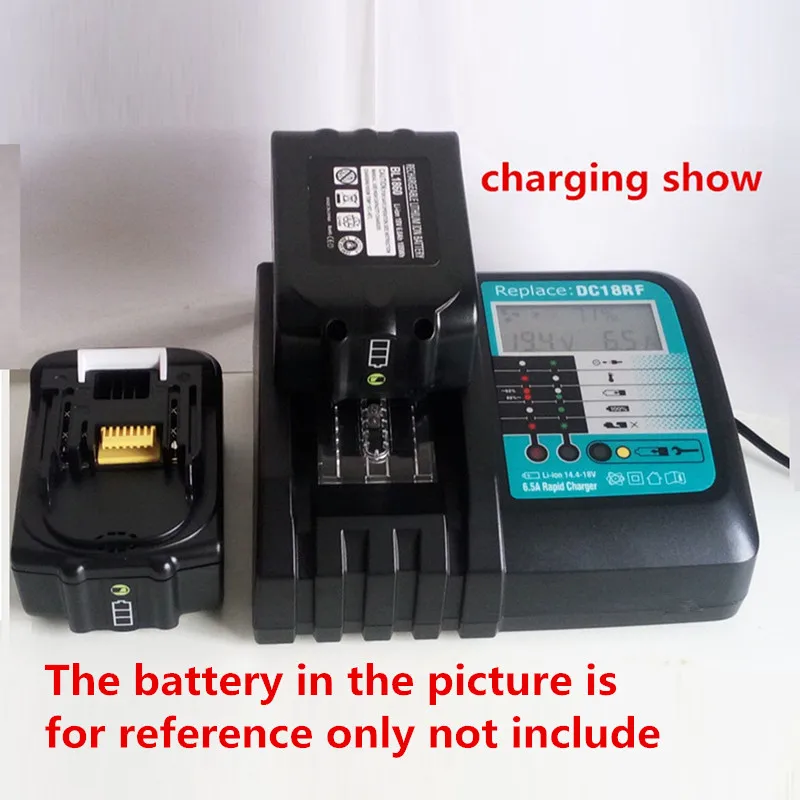 

Battery Charger For Makita 14.4V 18V Li-ion battery BL1830 BL1840 BL1850 BL1860 Bl1430 DC18RC DC18RF with fan cooling 6.5A fast