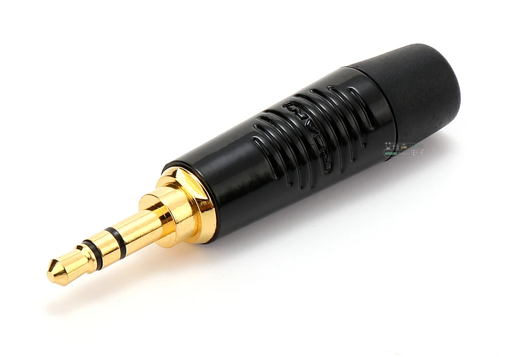 REAN Schwarze Hülle Vergoldeter/Versilberter Schweißstecker RTP3C-B Kleiner 3-Poliger 3,5mm Stereo-Kopfhörer Audio-Verstärker Geräteanschluss – Detail 10