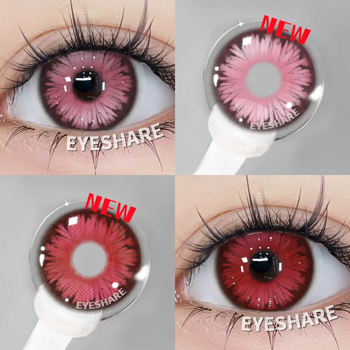 EYESHARE 2 Stück rote Cosplay farbige Kontaktlinsen für Augen Anime rosa Augenlinsen lila kosmetische Kontakt jährliche farbige Augenlinsen
