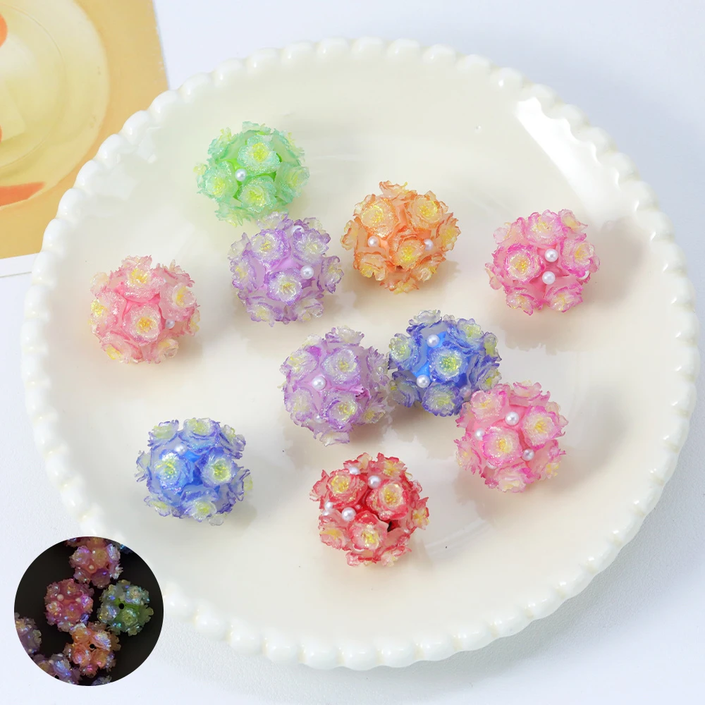 

Cordial Design 50Pcs 22*22MM Jewelry Findings & Components/DIY Fancy Beads/Luminous Effect/Hand Made/Flower Shape/Resin #18854