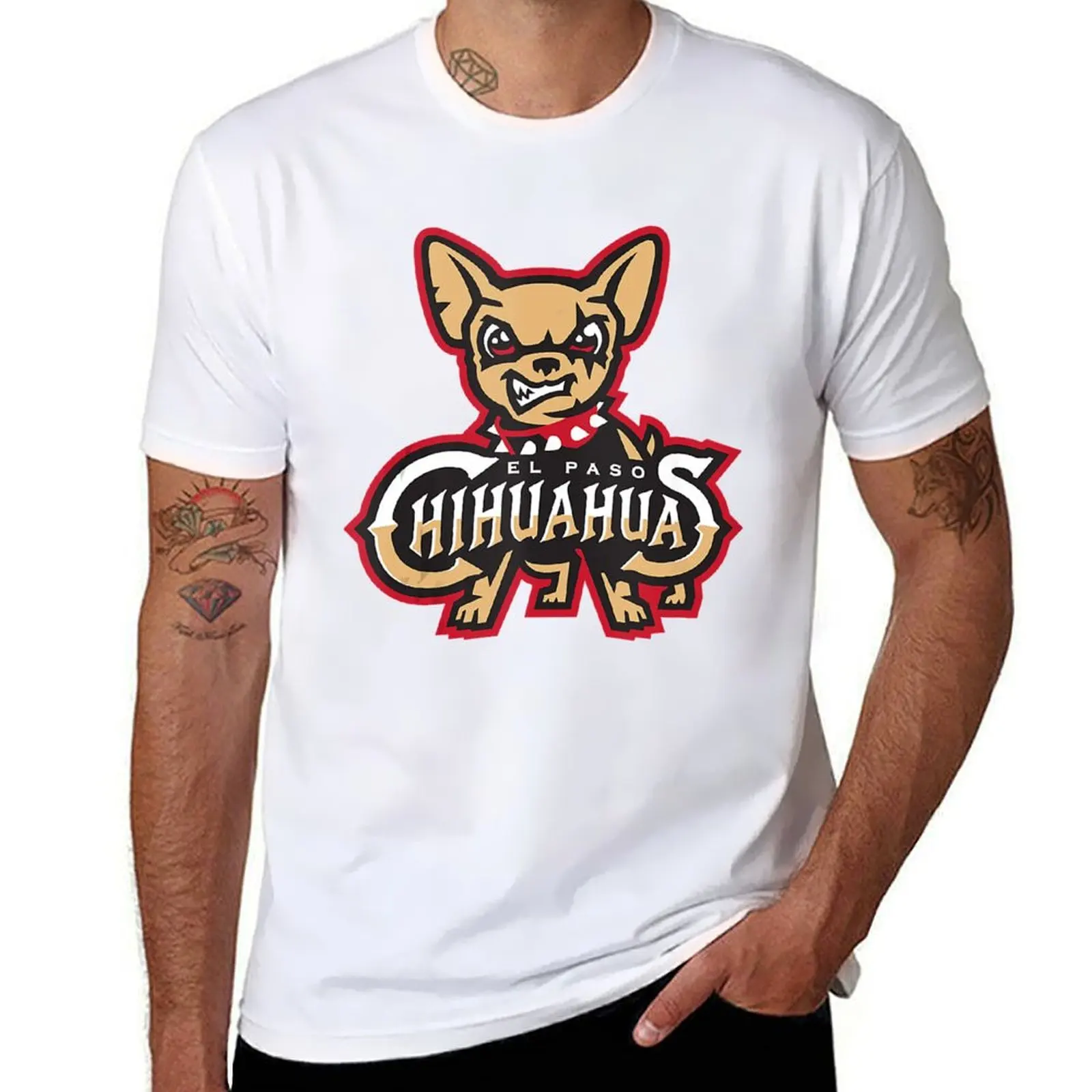 El Paso Chihuahua perro lindo enojado Chihuahua divertido amante de los perros camiseta camisetas para hombre slim fit camisetas divertidas Camiseta de algodón