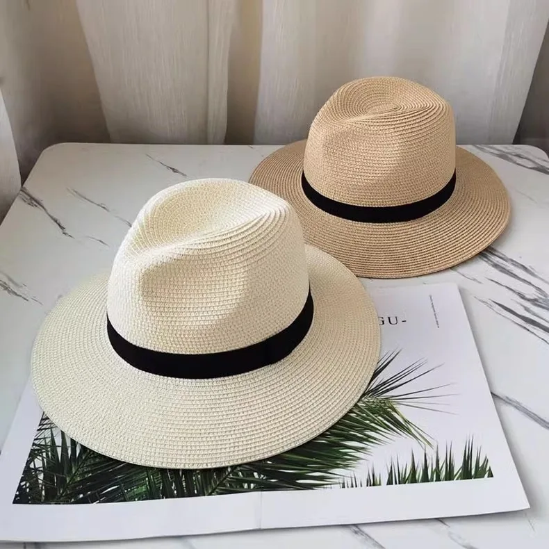 Sommer-Sonnenhut aus Stroh für Männer und Frauen, Modischer Sonnenschutz-Strohhut, Vielseitiger Panama-Hut für Outdoor und Strand, Jazz-Hut – Detail 7
