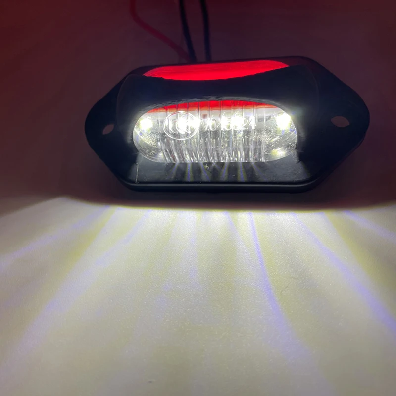 1Pc 12V 24V LED License Plate Light Chrome Number Plate Light Motorcycle RV Caravan Lorry Truck Trailer Plate Lighting 8-LED