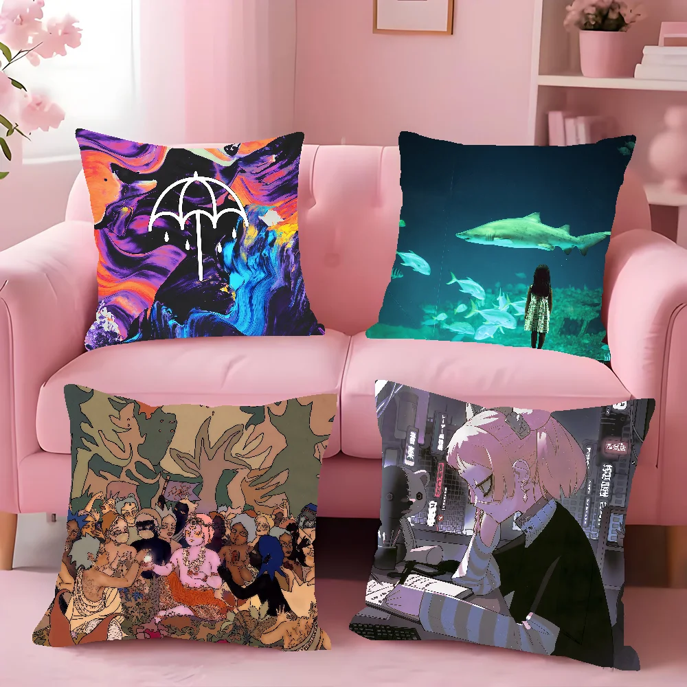 Band B-Bring M-Me H-HorizonS Cushion Cover Square Double-Sided Printing Sofa Cushion Cover Pillowcase Bedroom Bedside