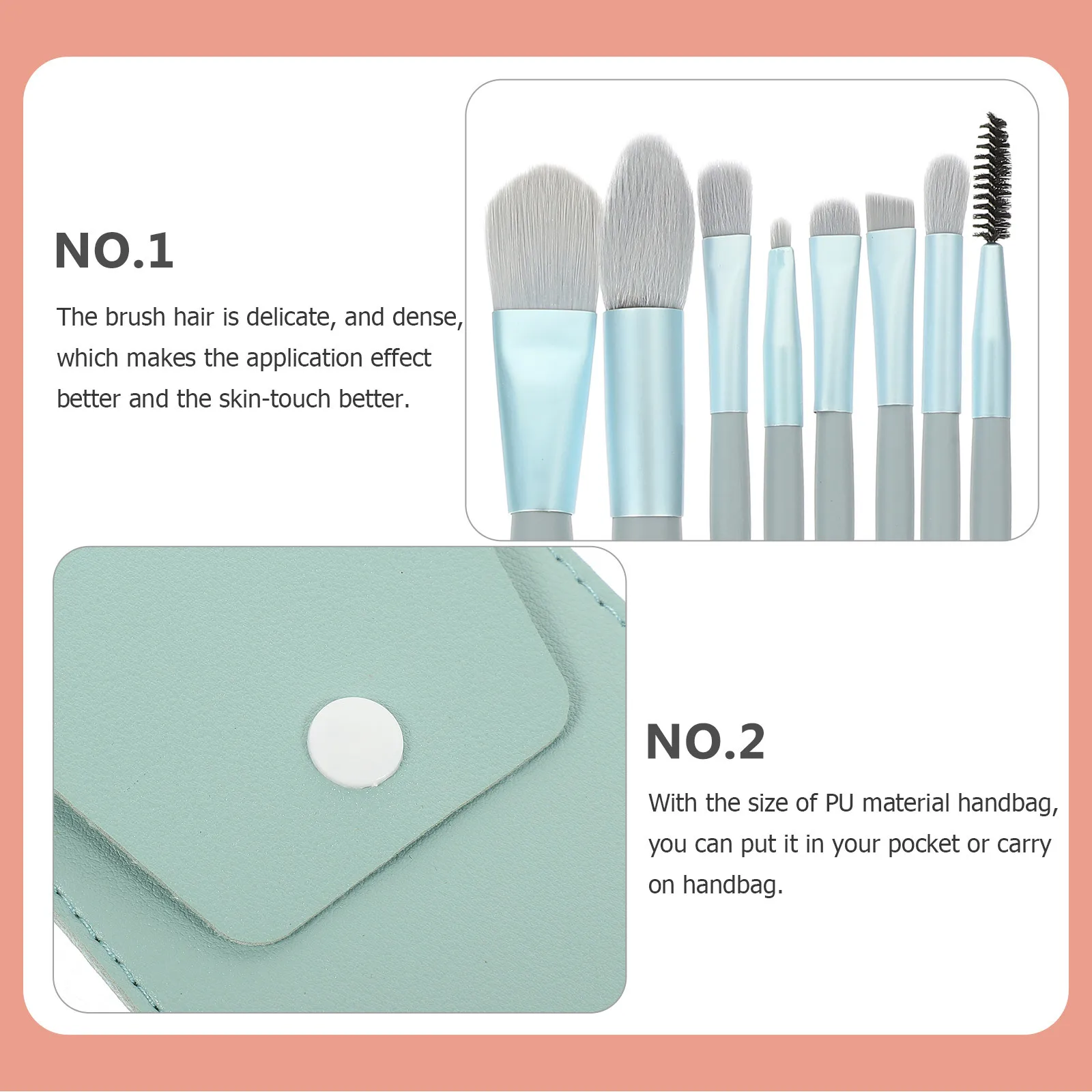 1 Juego de brochas de maquillaje profesionales, cosméticos en polvo, colorete, herramientas de belleza facial flexibles, suministros de maquillaje de viaje profesionales
