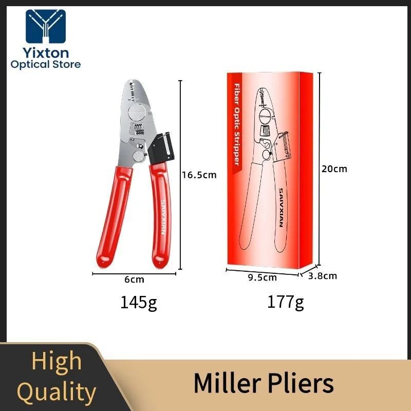 SAIVXIAN Multifunctional Miller Pliers: 6-in-1 Stripping Cleaning Tool Capable of stripping drop cables,patch cords,bare fibers