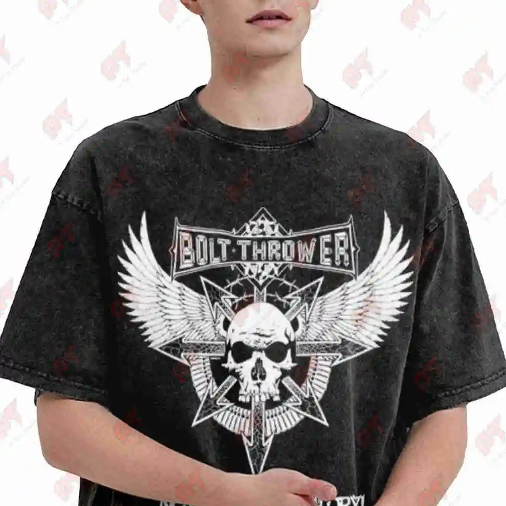 Bolt Thrower 2010 Tour No Greece Glory Vintage Washed Tee Pure Cotton T-Shirt
