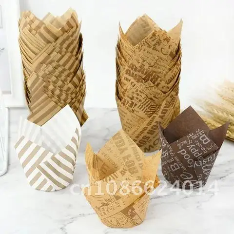 50pcs/lot Muffin Cupcake Paper Cupcake Liner Wrapper Paper Cake Cups Mold Chocolate Oilproof Baking Tools Kitchen Supplies