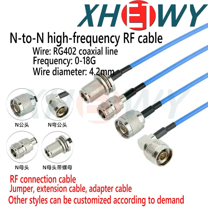 

Double N-head RF cable N revolution N female head extension connection jumper RG402 semi flexible low attenuation silver plated