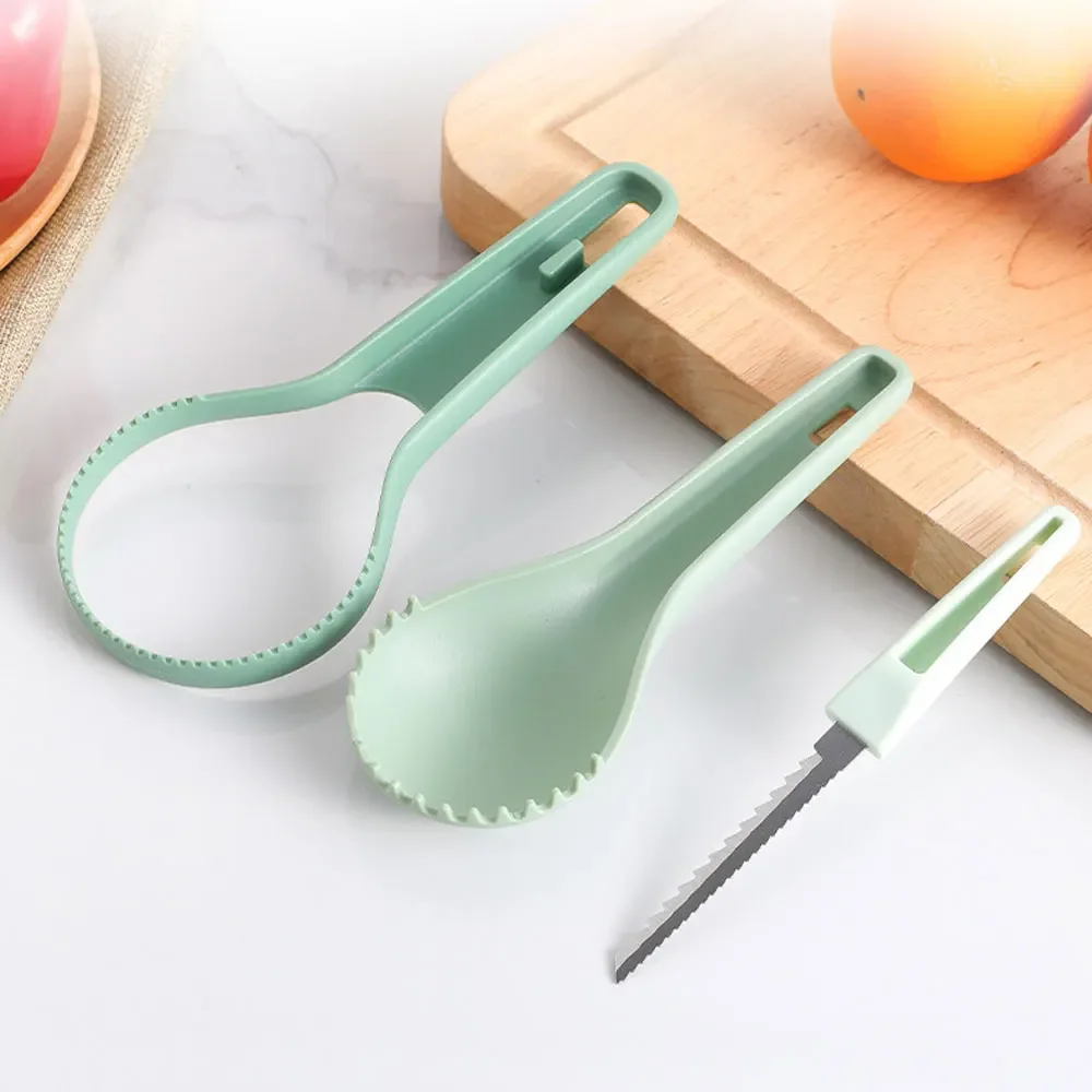 3-In-1 Melon and Fruit Separator Halloween Pumpkin Separator Core-Cutter Carving Pulp Fruit Knife Gadgets Household Kitchen