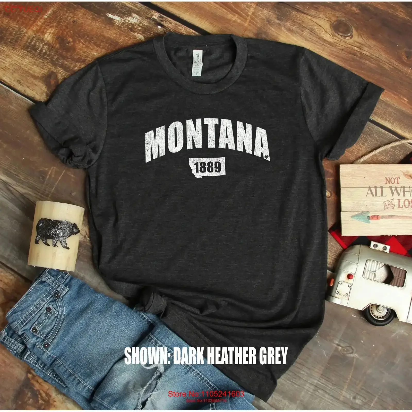 Montana T Shirt State 1889 406 Souvenir Native vintage Washed Slightly Versatile Comfortable Soft Stylish fashion Unisex Casual