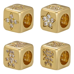 ZHUKOU 7.5mm bead for jewelry making Doll shape beads for bracelets Square spacer bead jewellery making supplies wholesale VZ319