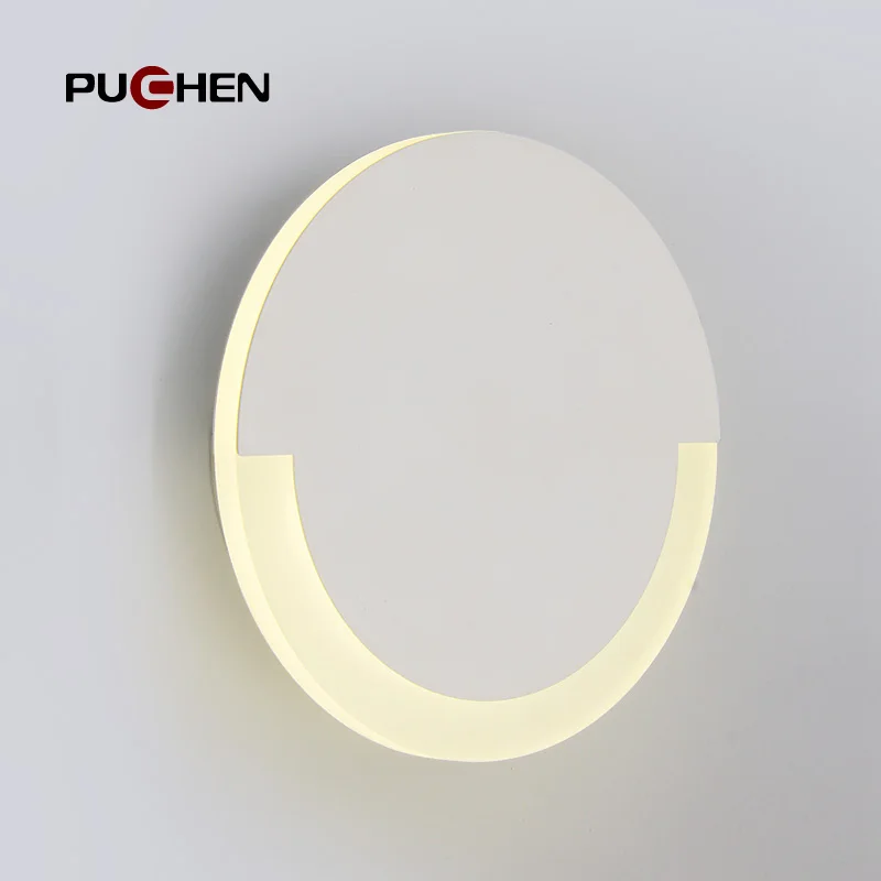 

Puchen LED Wall Light Simple Circle Background Decoration Lamps Modern Bedroom Bathroom Indoor Living Room Lighting Lamp