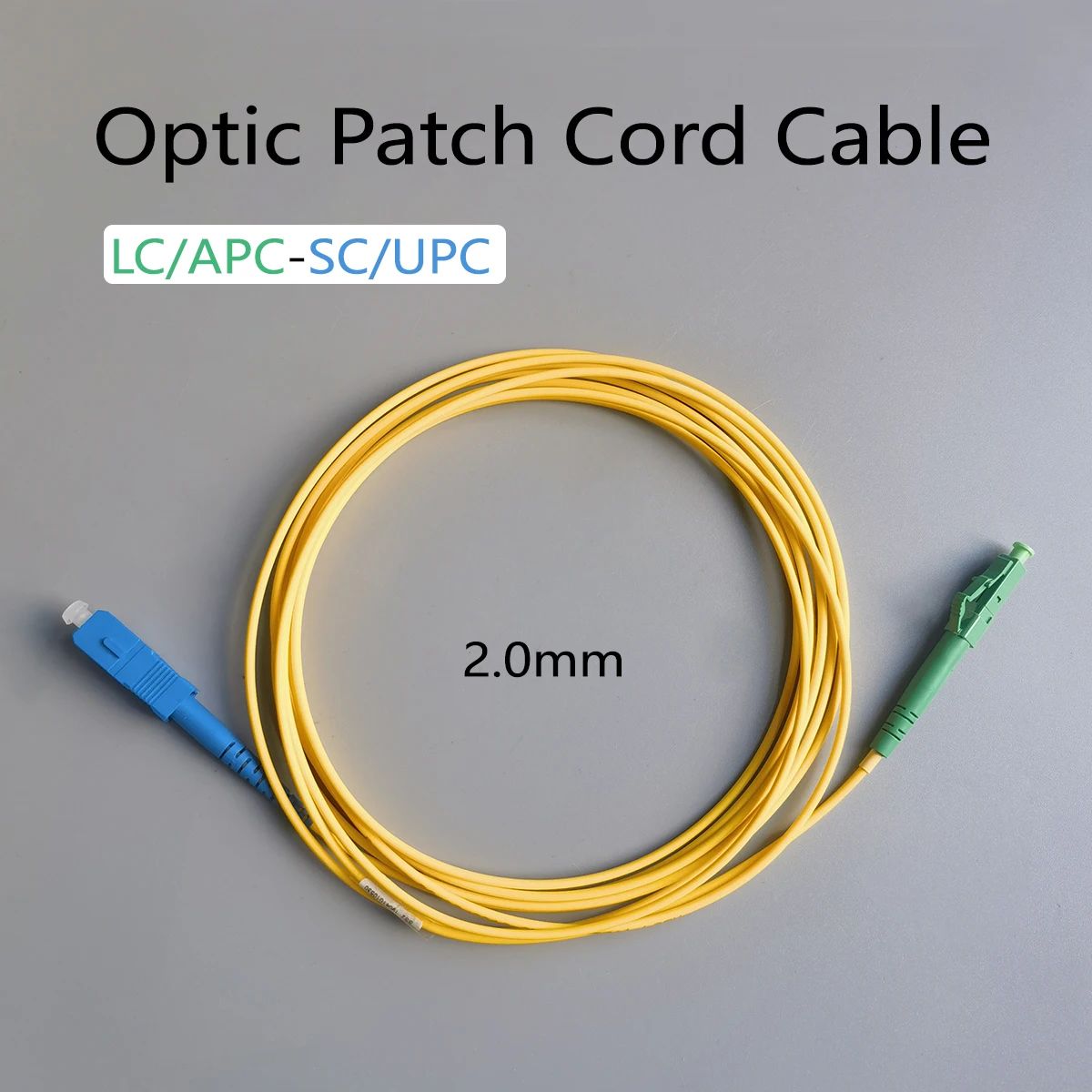 Optic Patch Cord Cable 3M LC/APC-SC/UPC 2.0mm Indoor FTTH G657A1 LSZH Single Mode Fiber Optic Internet Cable Fiber Optic Jumper