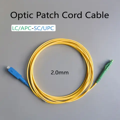 광섬유 패치 코드 케이블, 실내 FTTH G657A1 LSZH 단일 모드 광섬유 인터넷 케이블, 광섬유 점퍼, 3M LC/APC-SC/UPC 2.0mm