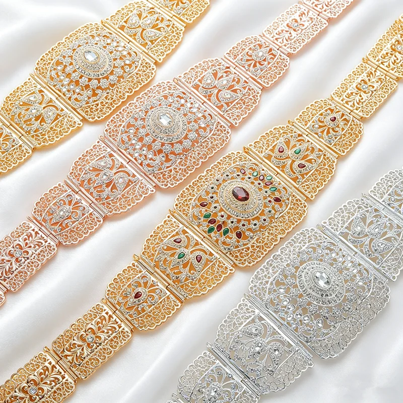 Middle East Court Vintage Bride Waist Belt Hollow Pattern Ethnic Style Festival Gift Accessory for Evening Gowns