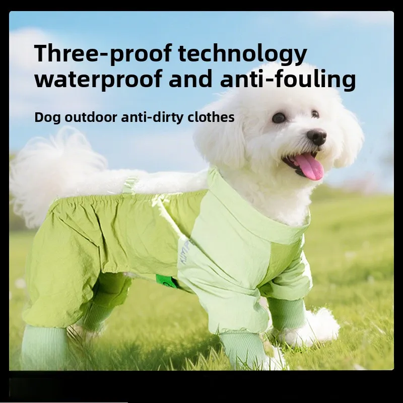 

Dog Bodysuit Full-Body Coverage, Waterproof Dirt Proof Bug Proof Paw Protection, Small Dog Outdoor Jumpsuit Quick-Dry