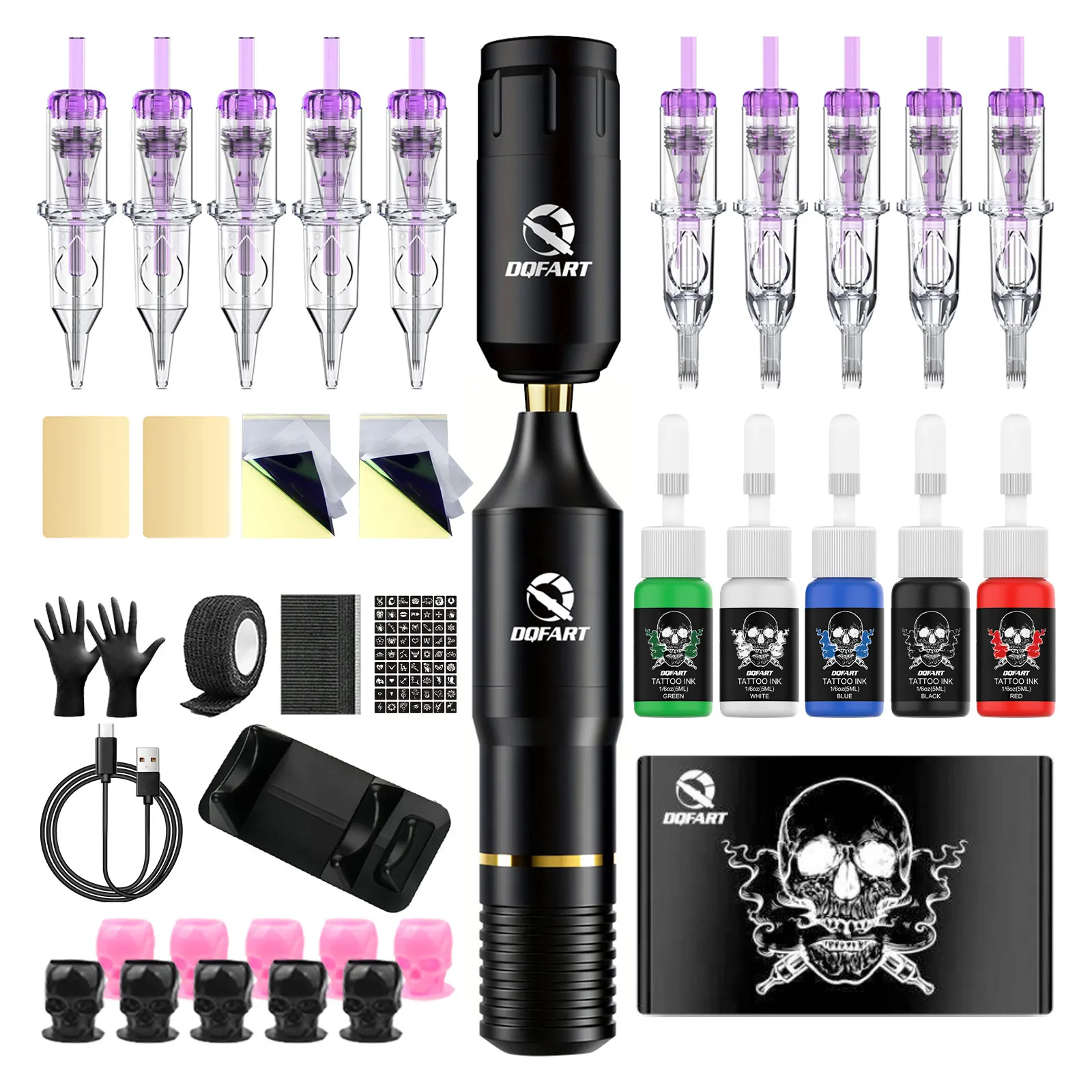

Wireless Tattoo Machine Kit Suitable For Beginners And Veterans Tattoo Needle Cartridge Tattoo Ink Professional Tattoo Kit