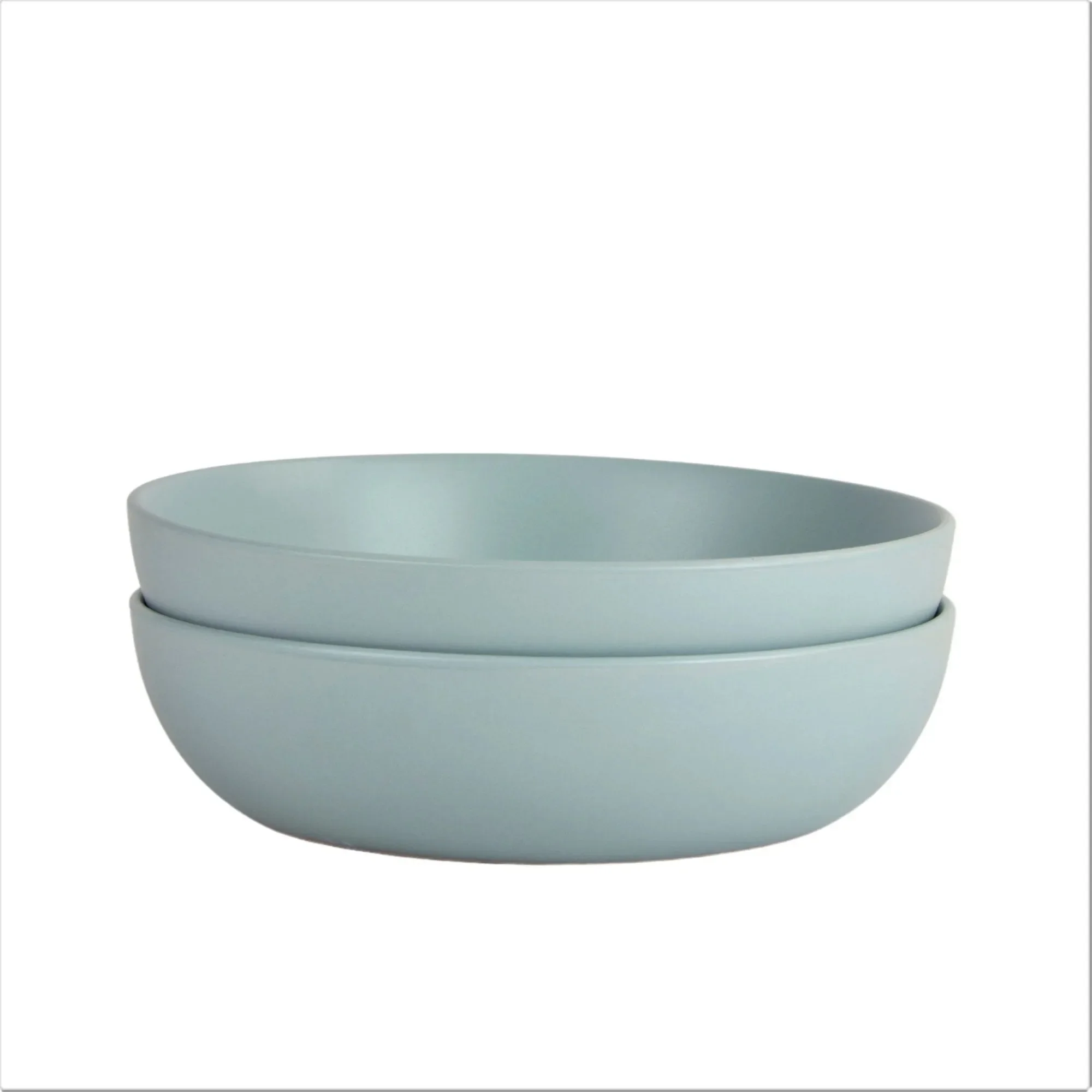 Wazee Matte Stoneware Serving Bowls Set of 2, Mineral Blue, Microwave & Dishwasher Safe