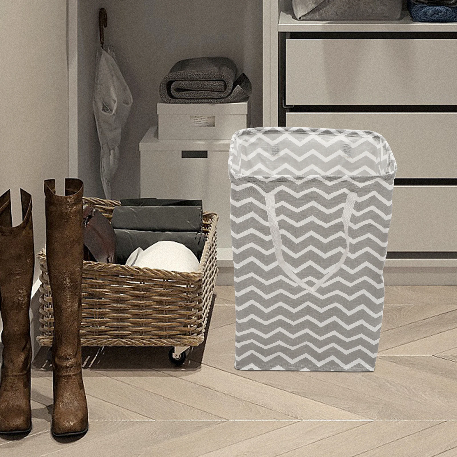 

Foldable Laundry Basket Wear-Resistant Dirty Clothes Hamper Large Capacity with Handles for Laundry Bedroom Storage Organizer
