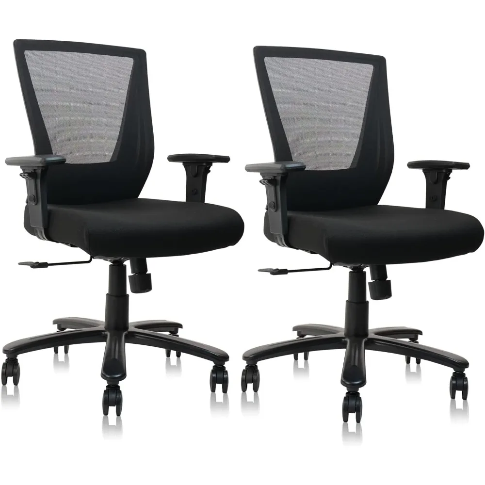 

Heavy Duty Office Chair 400lbs, Big and Tall Office Chair, High-Back Executive Desk Chair with Extra Wide Thick Seat, Adjustable