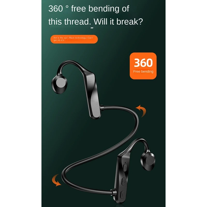 Słuchawki z przewodnictwem kostnym Bluetooth 5.0 Hi-Fi Stereo z mikrofonem Wodoodporne słuchawki sportowe do uprawiania sportów biegowych