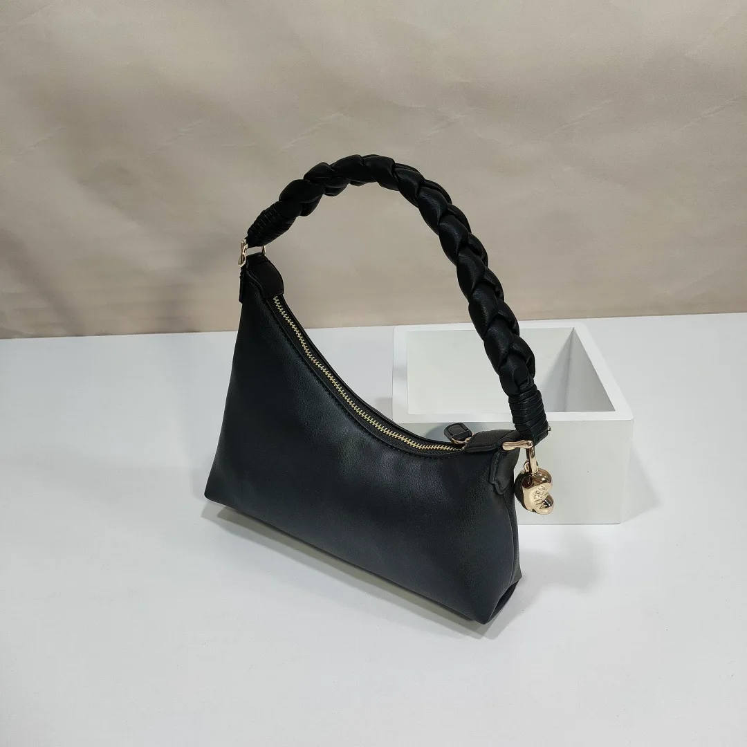 

2025 New Women Real Leather Handbag Designer Braided Braids Twisted Handbag Large Capacity Popular Bag Women's Armpit Handbag