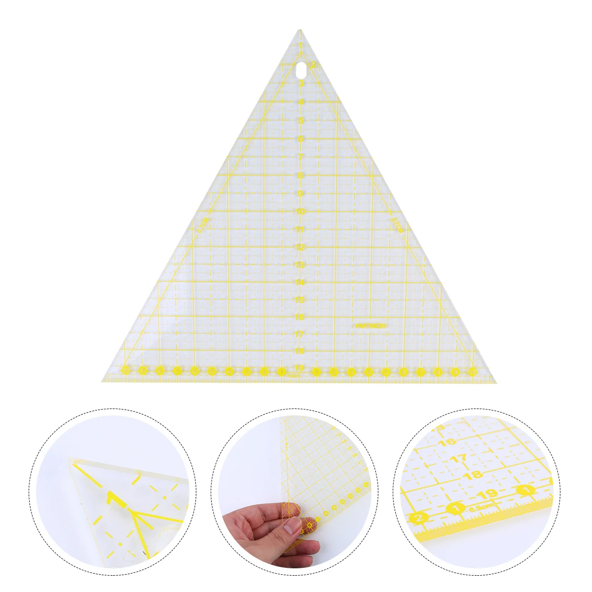 

Transparent Acrylic Quilting Large Triangular Sewing Tool With Grid Lines Lightweight Portable For Patchwork Projects Easy To