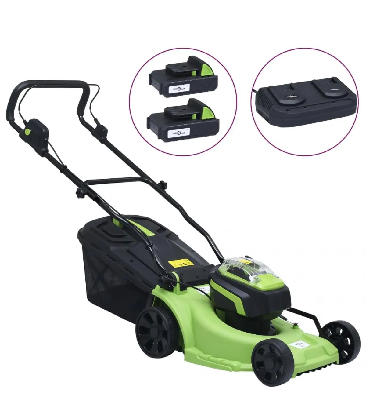 20V 2000 mAh Li-ion two battery cordless power mower push mower