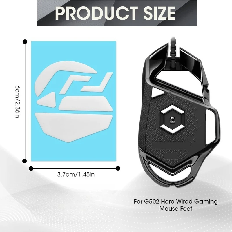 

2-in-1 ICE Version Anti-Slip Foot Pads For Logitech G502 Hero – Smooth, Wear-Resistant Stickers For Wireless/Wired Gaming