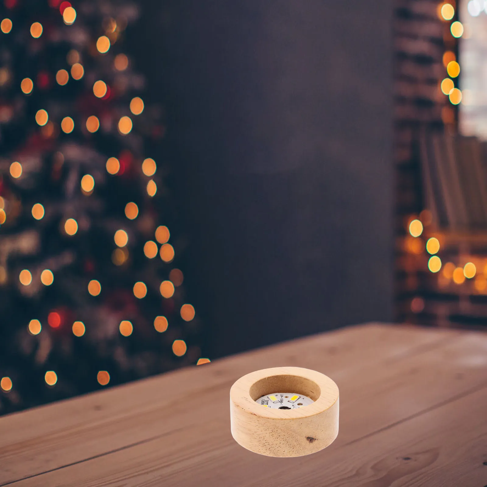 

Wooden Lamp Base LED Light Display Stand for Gazing Ball Illumination Night Light Table Decor DIY Projects Small Round Pedestal