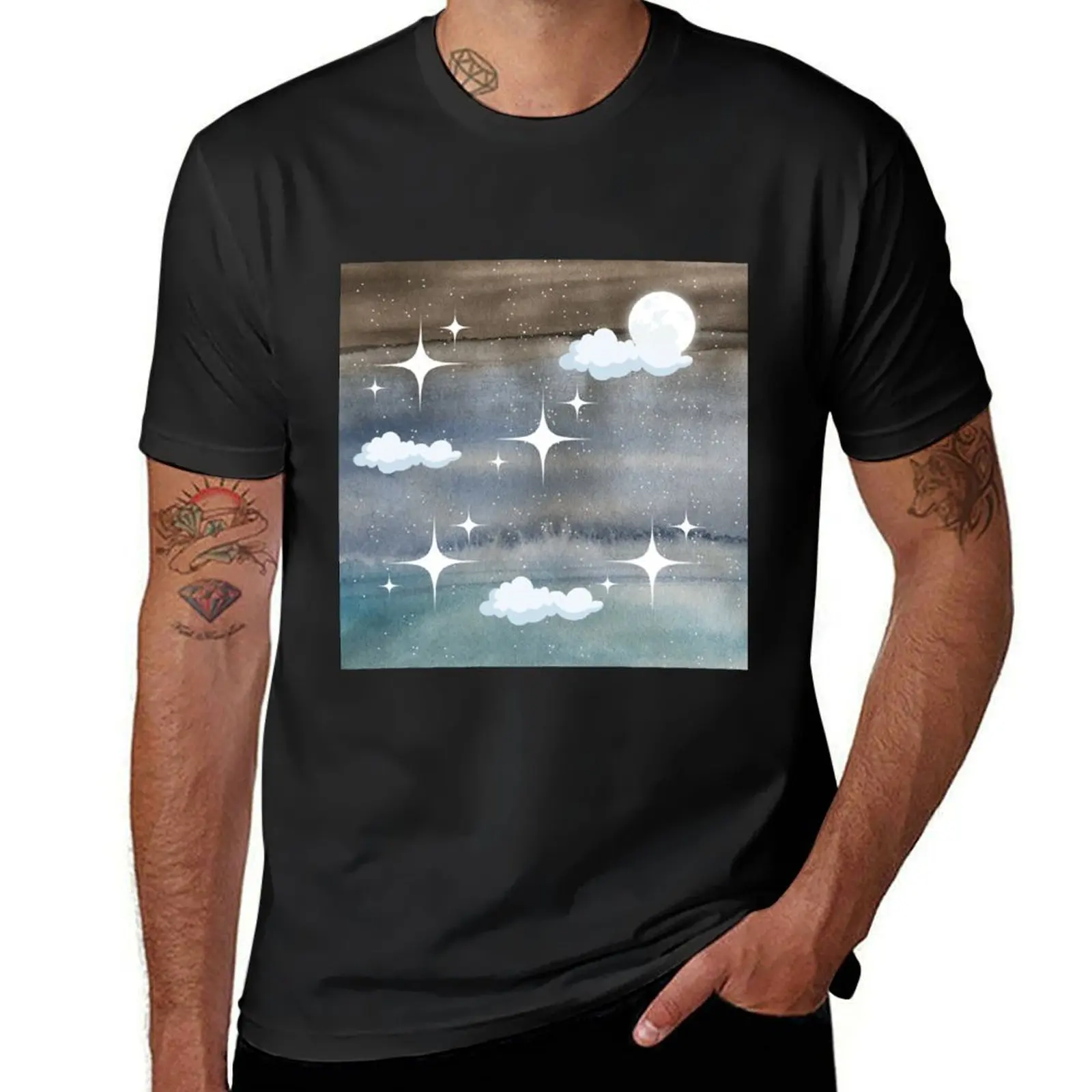 

Night Sky T-Shirt for a boy oversizeds aesthetic clothes mens t shirts pack