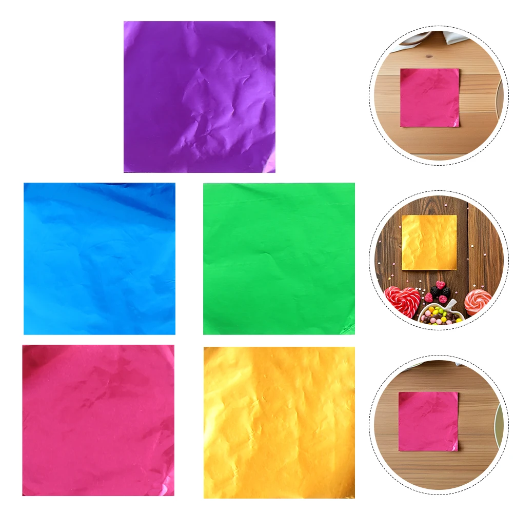 Envoltorios de papel de aluminio para embalaje de Chocolate, 500 Uds., para hacer dulces DIY, embalaje de trufa impermeable