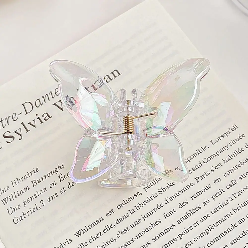 New Colorful Butterfly Hair Claw Clip Matte Gradient Hairpin Transparent Hair Accessories Barrette Women