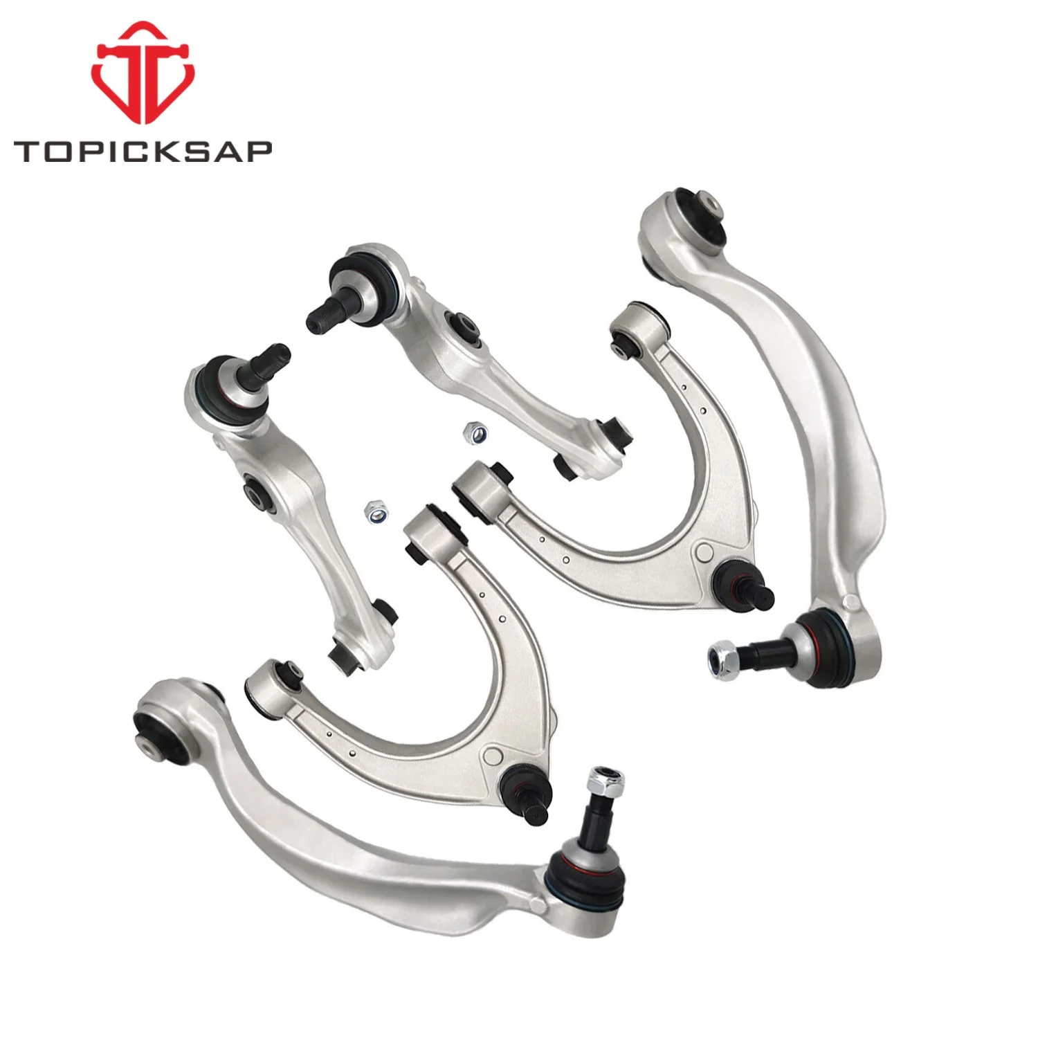 TOPICKSAP 6Pcs Front Lower Control Arm for BMW 5 6 Series F10 F11 F12 F13 535i 550i 640i 2011-2016 31126775971