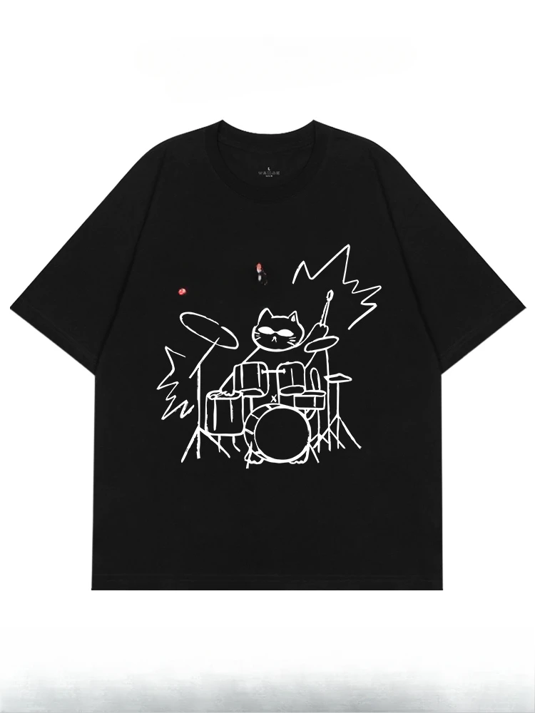 

Cute Large Size Cool T-shirt American Couple Large Size Women Loose Large Size Short Sleeve T-shirt Men Plus Fat T-shirt