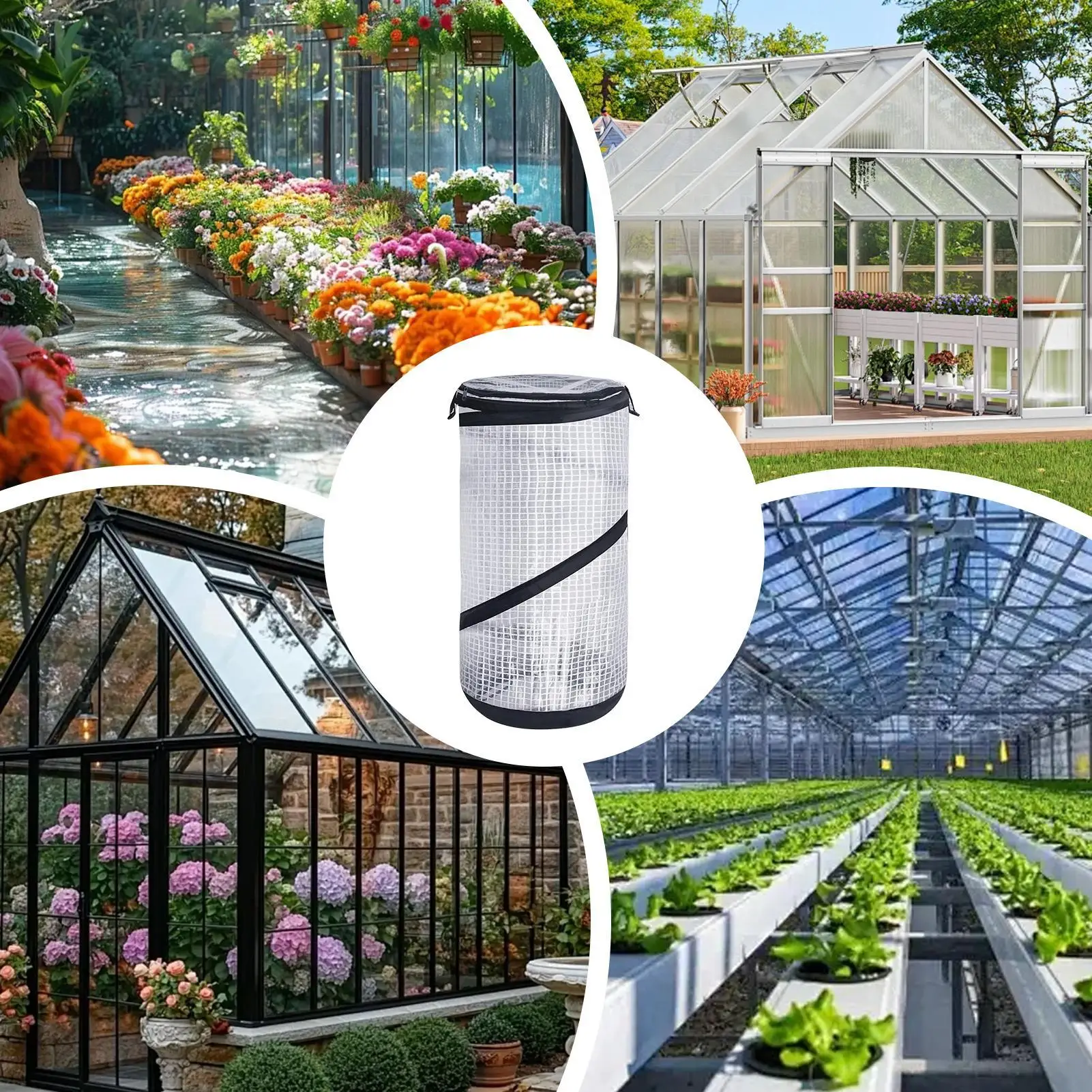 

Winter Plant Frost Protection 2-Pieces Foldable Antifreezing Protection Windproof Flower Winterizing Tent For Garden Yard Farm