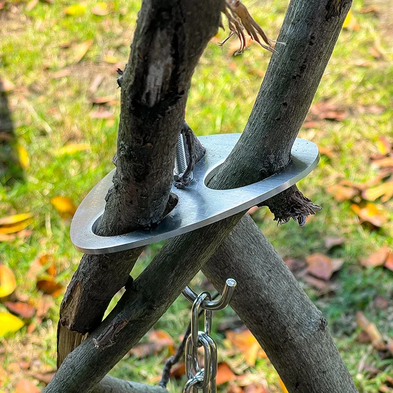 

Portable outdoor barbecue camping stainless steel hanger, camping tripod hanger, pot rack, barbecue rack, tree branch hanger