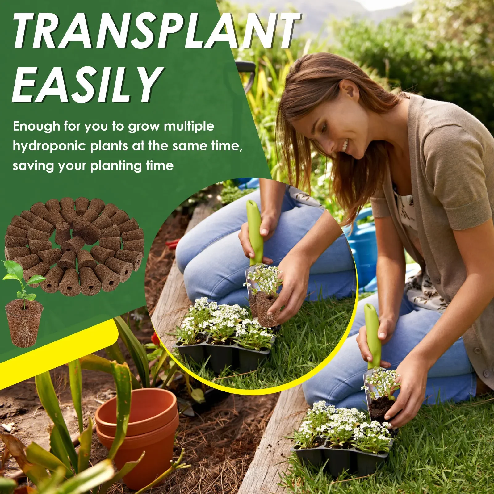 40 قطعة من إسفنجات نمو البذور للحديقة إسفنجة بداية الشتلات المائية مع تسميات النباتات والملقط استبدال إسفنجات نمو الجذر