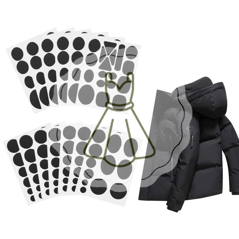 1Set Self-Adhesive Clothing Repair Patches Assorted Shapes Universal Durable Fabric Fixes For Down Jackets And Garments