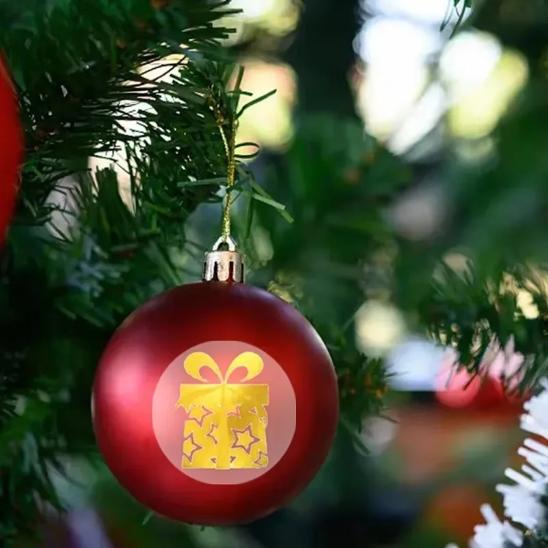 500 قطعة/لفة من ملصقات رقائق الذهب لعيد الميلاد - أختام ندفة الثلج لصندوق الهدايا