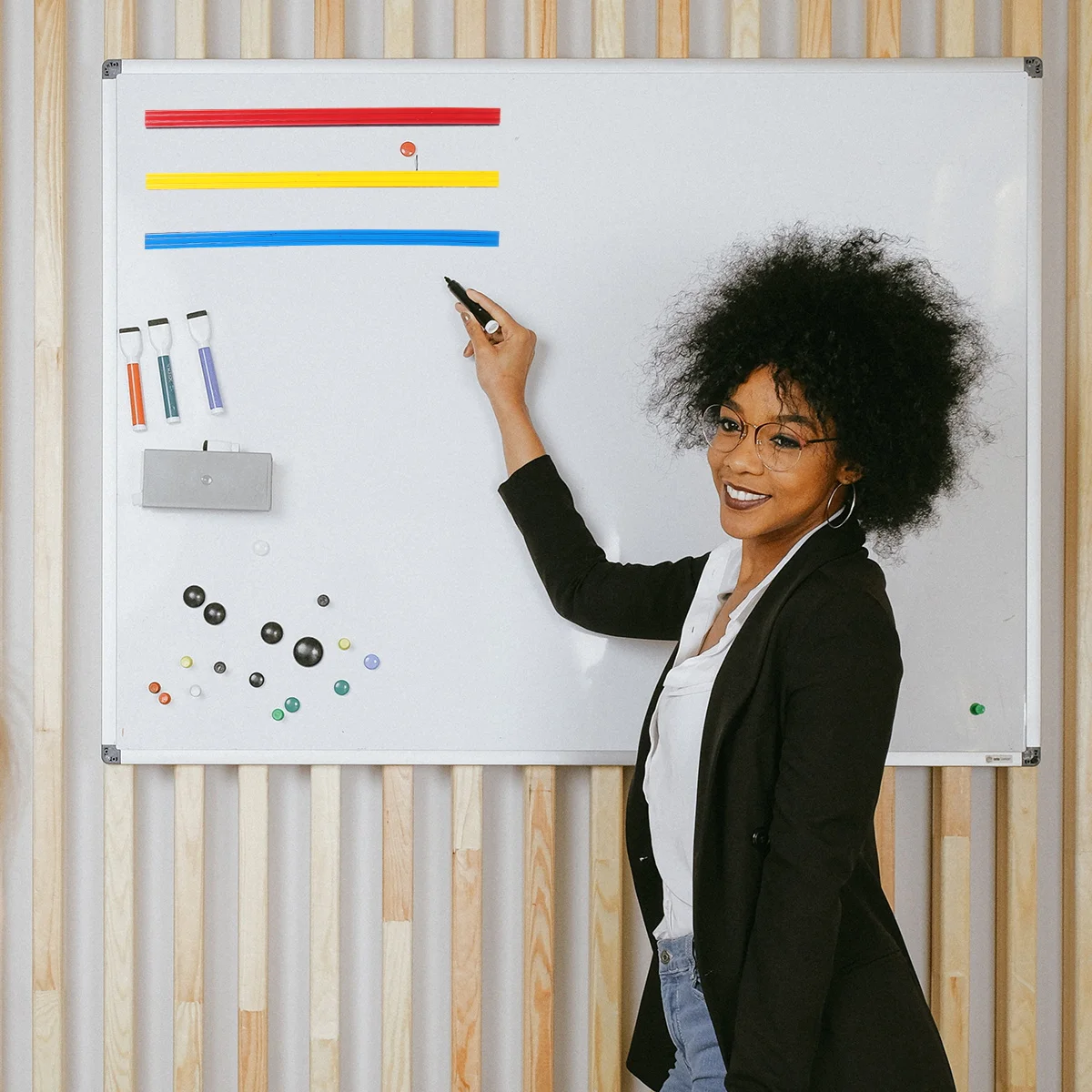 12Pcs White Board Magnetic Strip Premium Colorful Easy to Use Adhesive Backing Iron Attachable for Office School Storage