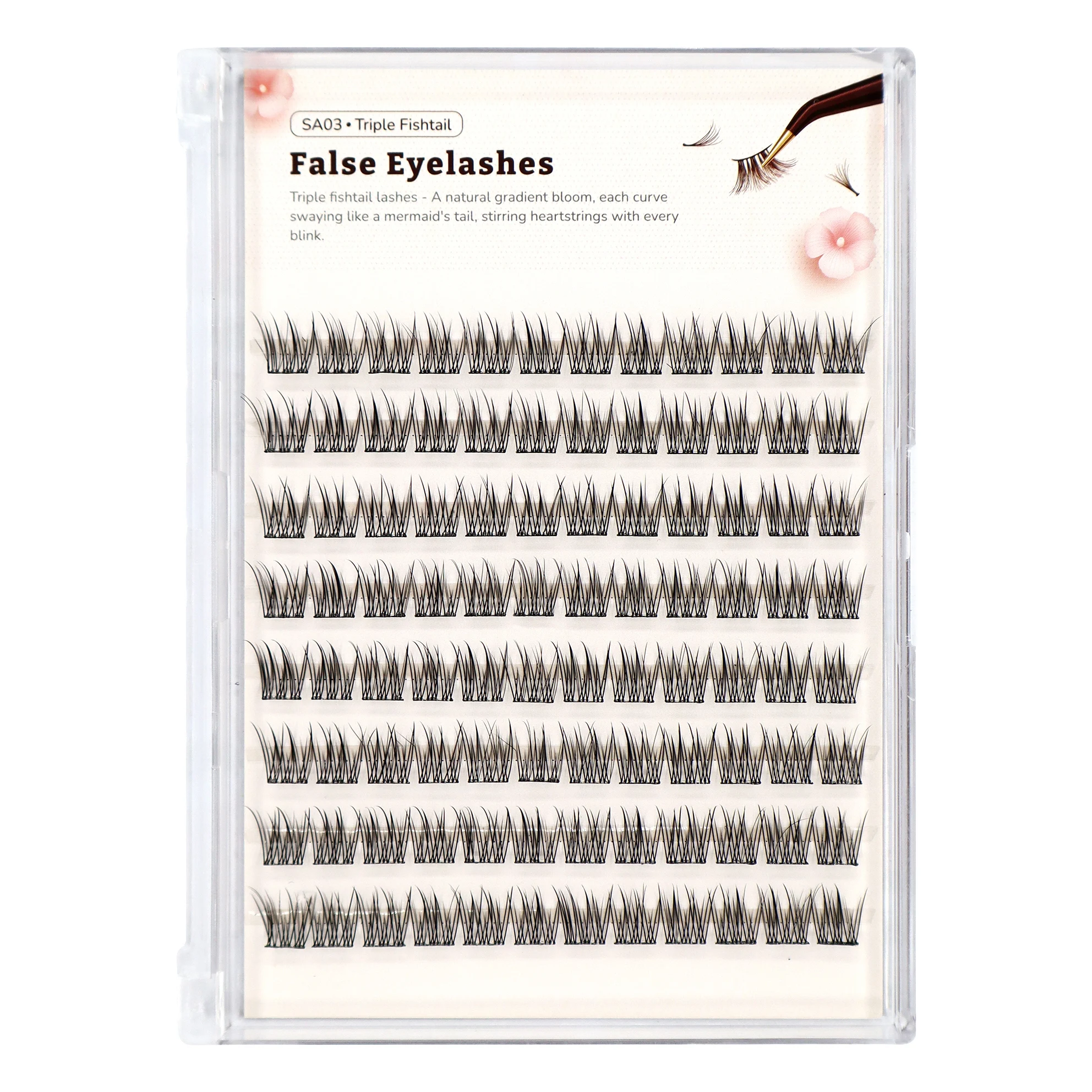 เครื่องมือแต่งหน้าแบบคลัสเตอร์ขนตาแบบมีกาวในตัว