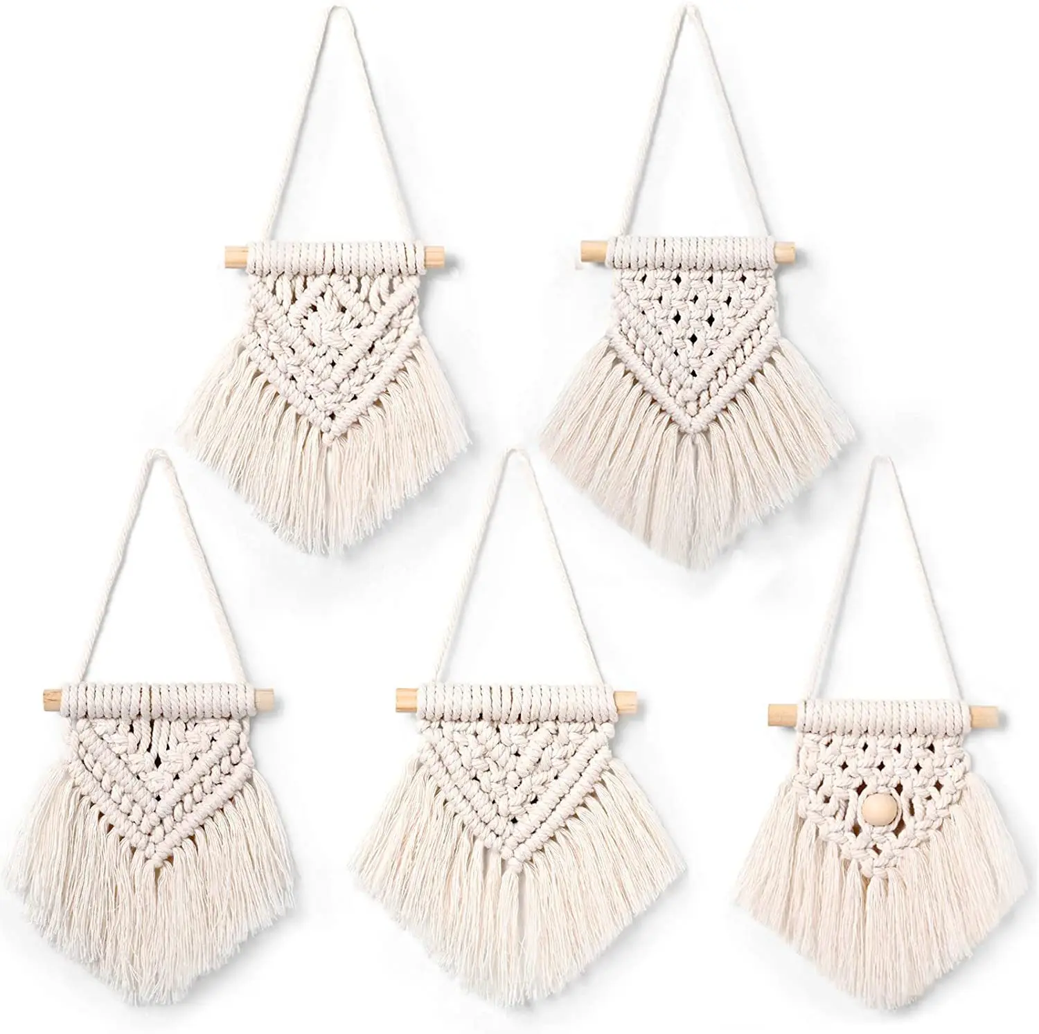 Arazzo intrecciato a mano bohemien appeso a parete in cotone fatto a mano per bambini camera da letto per bambini artigianato decorazione accessori