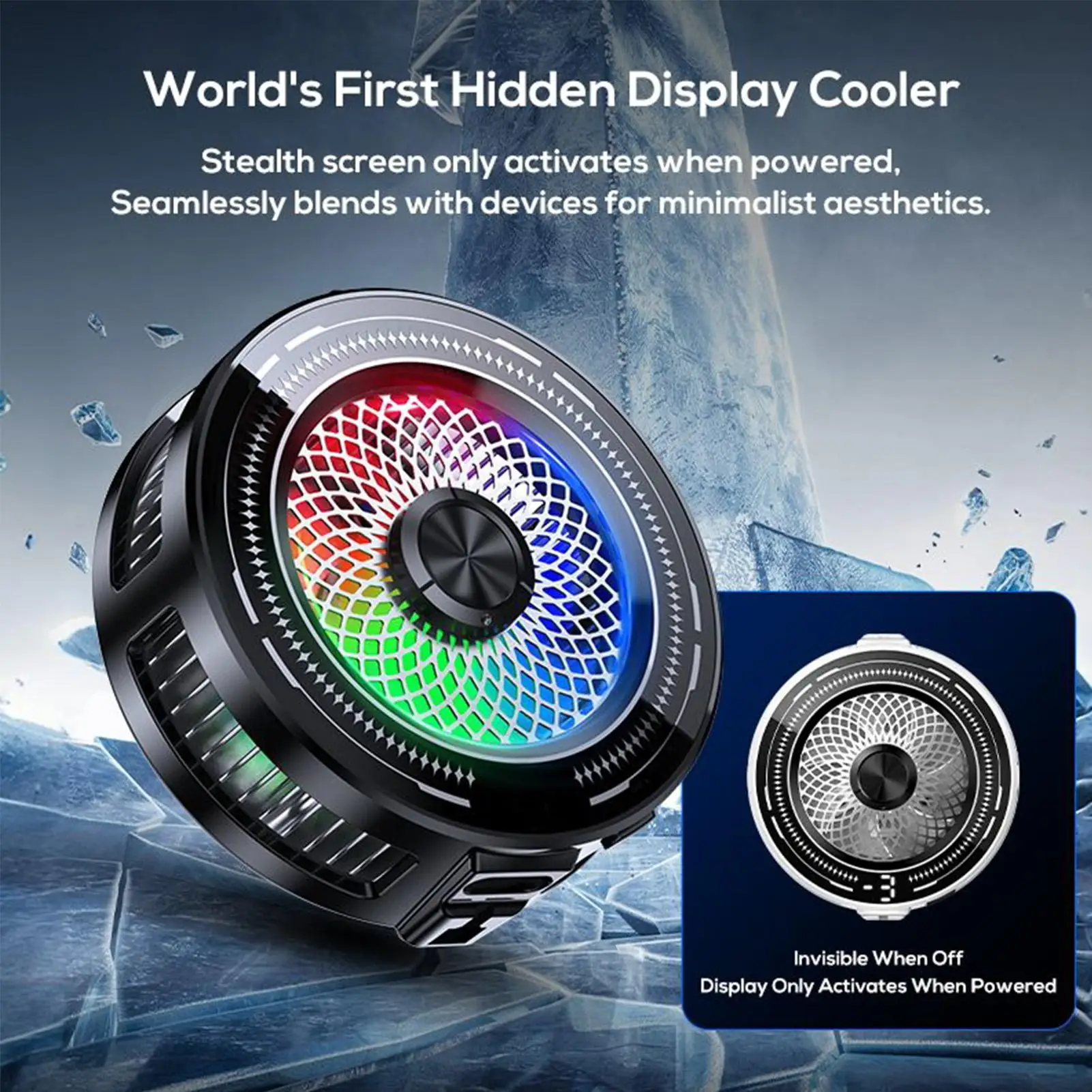 مروحة تبريد للهاتف بمشبك مغناطيسي منخفض الضوضاء 3 مستويات للتحكم في درجة الحرارة مبرد الهاتف اللاسلكي مع شاشة للسيارة الخارجية