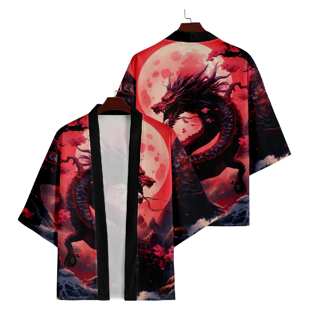 

Anime Chinese Dragon Printed Cardigan Haori Shirts Women Men Cosplay Yukata Clothing Harajuku Kimono Plus Size 6XL 5XL